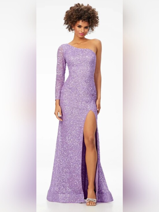 Ashley Lauren Dresses & Skirts - Ashley Lauren 1977 Lavender One-Shoulder Sequin Gown Size 0